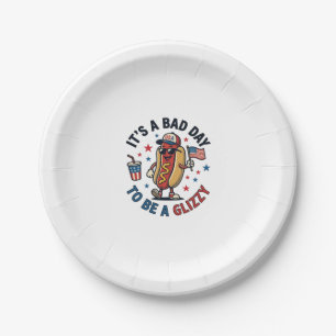 Funny Patriotic Hot Dog Vintage Engraving Shirt De Paper Plate