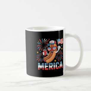 Funny Patriotic Hotdog Merica Style 4th Of July Bb Coffee Mug
