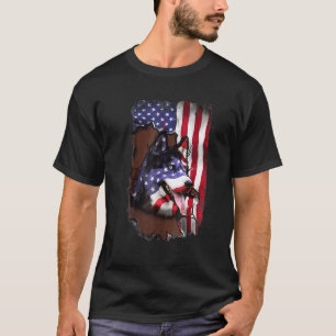 Funny Patriotic Husky American Flag Usa Dog T-Shirt