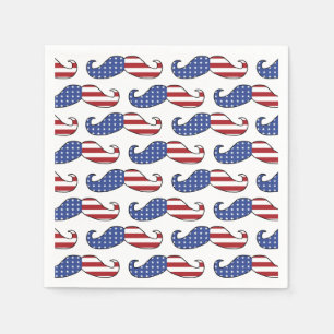 Funny Patriotic Moustache Pattern Napkin