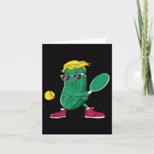Funny Patriotic Pickle Player Playing Pickleball G Card