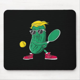 Funny Patriotic Pickle Player Playing Pickleball G Mouse Pad