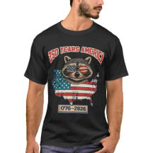 Funny Patriotic Racoon America 250 Year 1776 2026