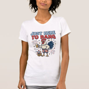 Funny Patriotic Rooster Fireworks Beer Shirt Desig
