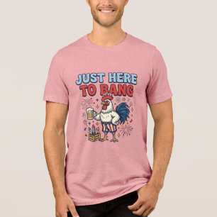 Funny Patriotic Rooster Fireworks Beer Shirt Desig