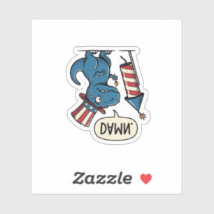 Funny Patriotic T-Rex Firework Shirt Design_1
