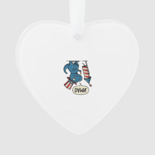 Funny Patriotic T-Rex Firework Shirt Design_1 Ornament