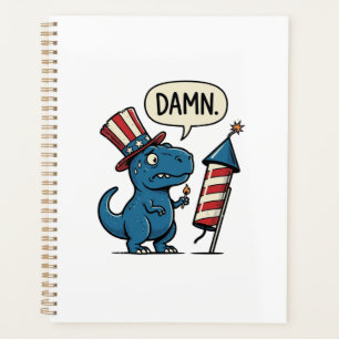 Funny Patriotic T-Rex Firework Shirt Design_1 Planner