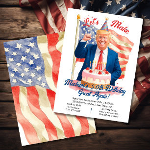 Funny Patriotic Trump Birthday Celebration Invitation