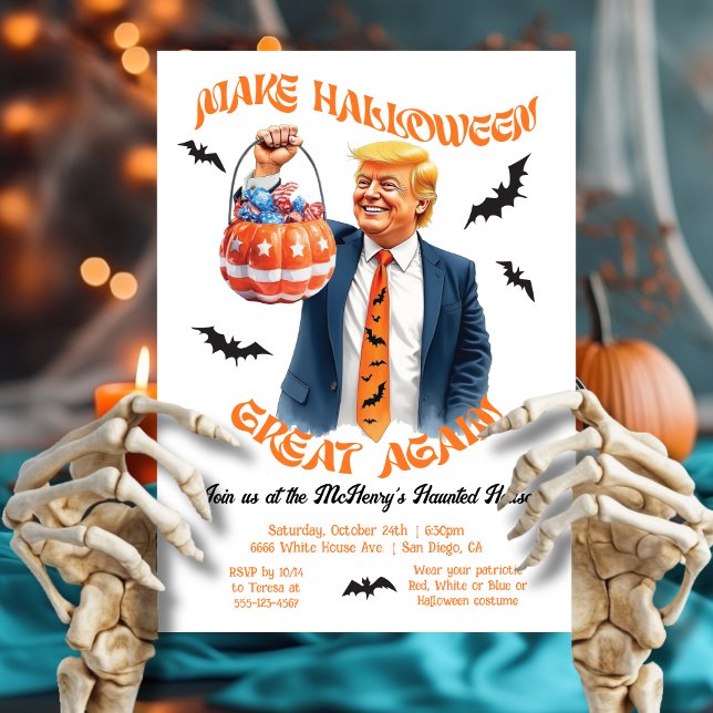 Funny Patriotic Trump Halloween Party Invitation (Creator Uploaded)