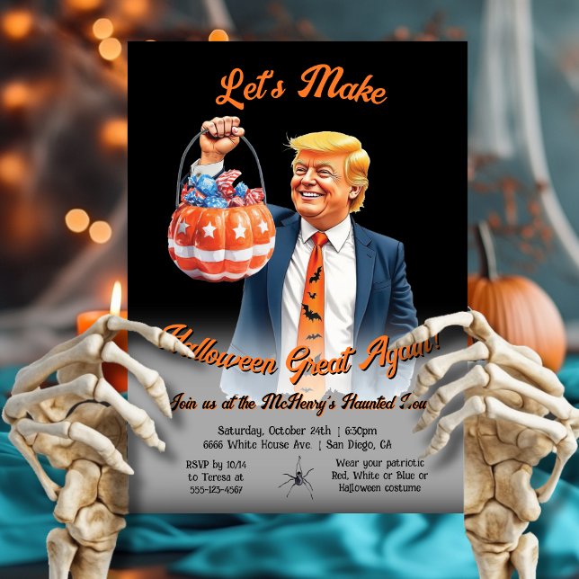 Funny Patriotic Trump Halloween Party Invitation (Creator Uploaded)