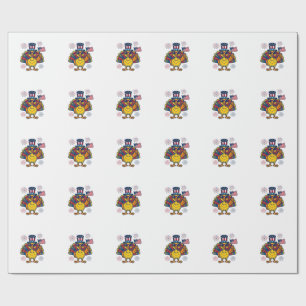 Funny Patriotic Turkey Fireworks Vintage Shirt_1 Wrapping Paper