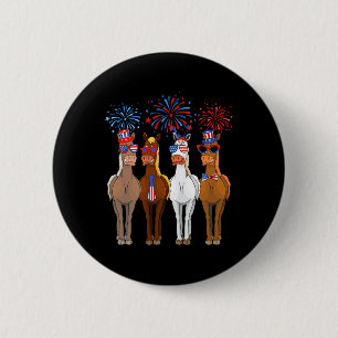 Funny Patriotic Us Flag 4th Of July Horse Usa Patr 6 Cm Round Badge