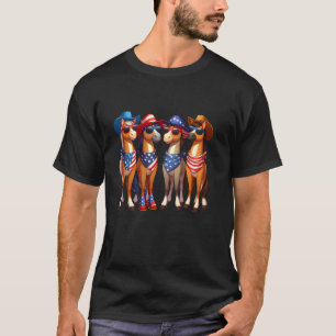 Funny Patriotic US Flag USA 4th Of July Horse T-Shirt