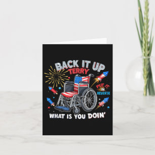 Funny Patriotic Wheelchair Fireworks 4th Of July H Card