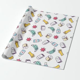 Funny Pattern Birthday Quarantine Wrapping Paper