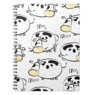 Funny pattern with childish animals. Vintage clip- Notebook