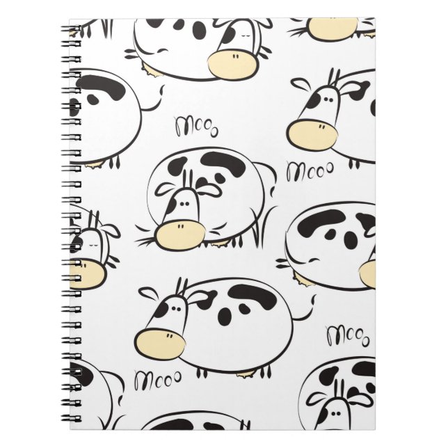 Funny pattern with childish animals. Vintage clip- Notebook (Front)