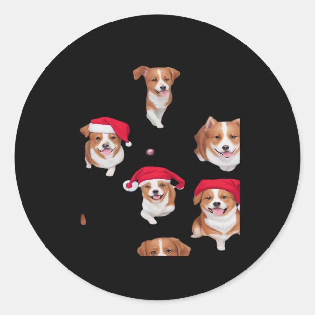 funny patterns christmas yule yuletide Classic T-S Classic Round Sticker (Front)