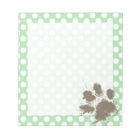 Funny Paw Print on Celadon Green Polka Dots