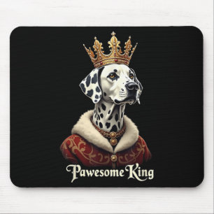 Funny Pawesome Dalmatian King Dog Carriage Art Mouse Pad