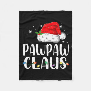 Funny Pawpaw Claus Christmas Pajamas Santa Fleece Blanket