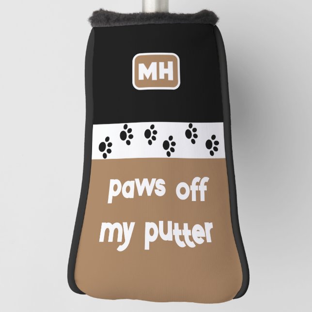 Funny Paws off My Putter with Initials Golf Head Cover (Rotate 90)