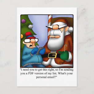 Funny PDF List For Santa Humour Postcard