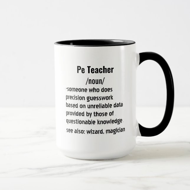 Funny Pe Teacher Definition gifts for men women Mug (Right)