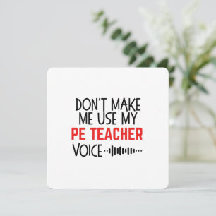 Funny PE Teacher Gift Invitation