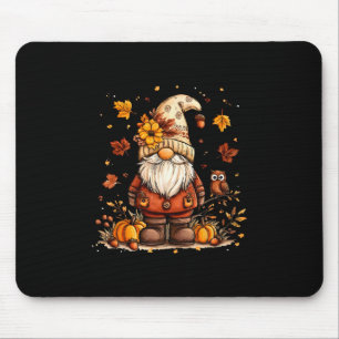 Funny Peace Gnome Halloween Thanksgiving Pumpkin A Mouse Pad