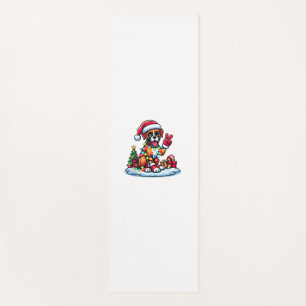 Funny Peace Hand Boxer Dog Christmas Lights Womens Yoga Mat