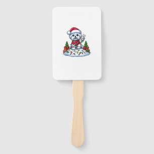 Funny Peace Hand Maltese Christmas Lights Womens M Fan