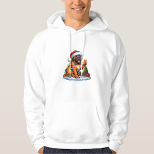 Funny Peace Hand Mastiff Christmas Lights Womens M Hoodie