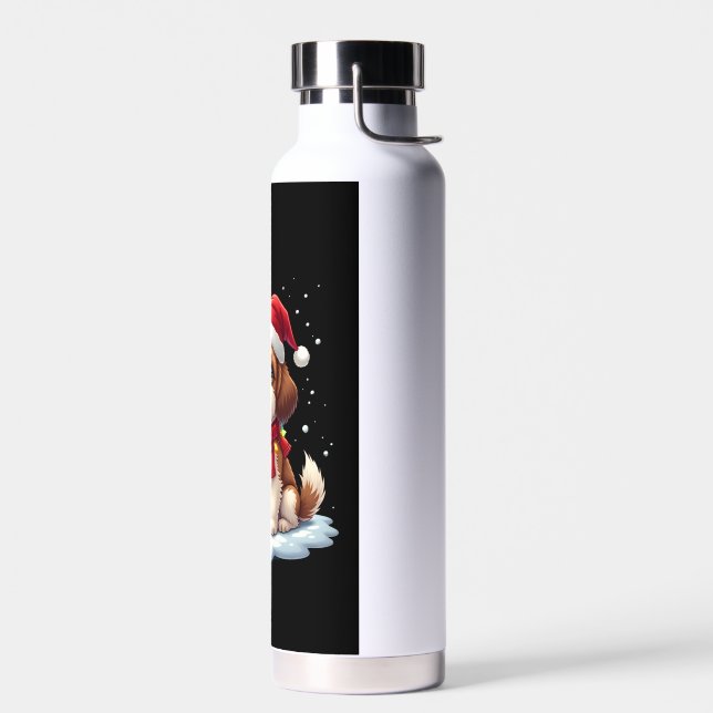 Funny Peace Hand Shih Tzu Christmas Lights Womens  Water Bottle (Left)