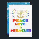 Funny peace love and miracle Hanukkah  Invitation<br><div class="desc">Funny peace love and miracle Hanukkah Invitation</div>