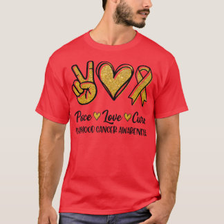 Funny Peace Love Cure Childhood Cancer Awareness G T-Shirt