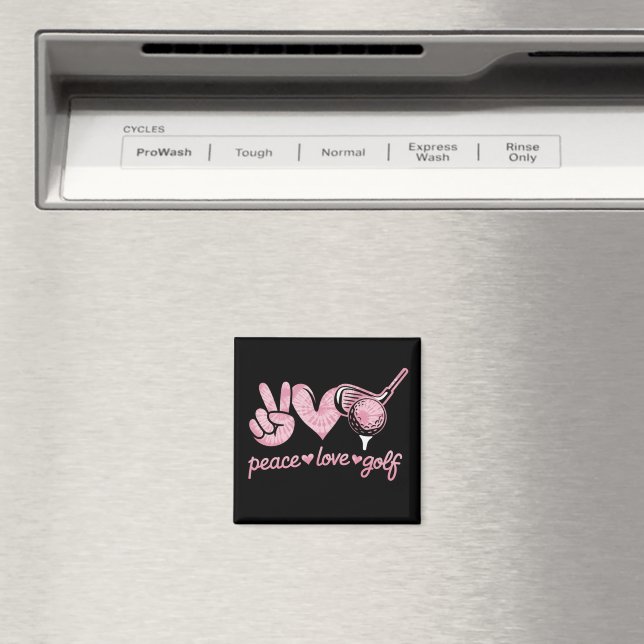 Funny Peace Love Golf Player Sport Lovers  Magnet (In Situ (Dishwasher))