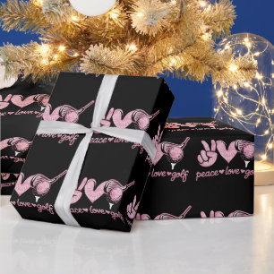 Funny Peace Love Golf Player Sport Lovers Wrapping Paper