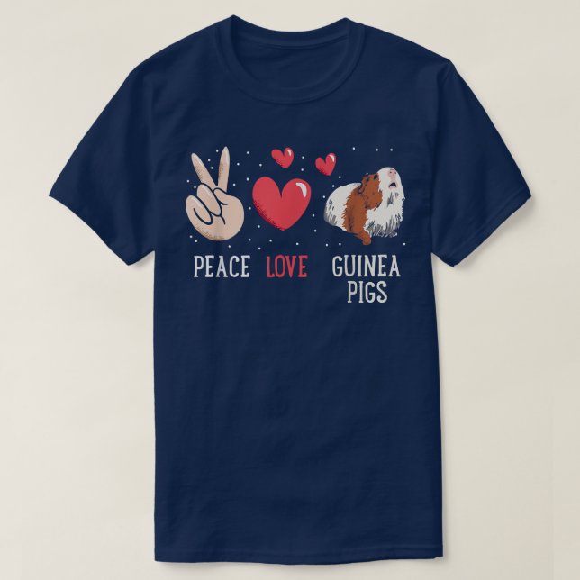 Funny Peace Love Guinea Pigs Graphic Women Men Gui T-Shirt (Design Front)