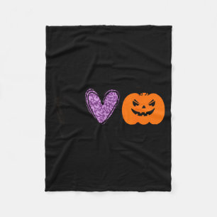 Funny Peace Love Halloween Black Cat Fleece Blanket