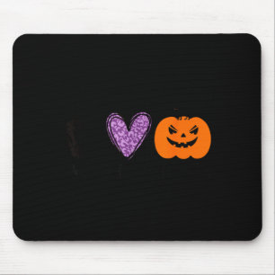 Funny Peace Love Halloween Black Cat Mouse Pad