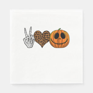 Funny Peace Love Halloween T-Shirt Napkin