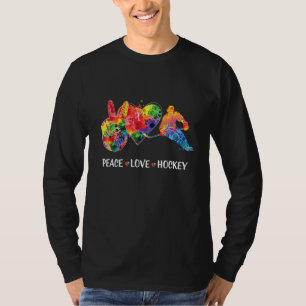 Funny Peace Love Hockey Graphic Women And Men Hock T-Shirt