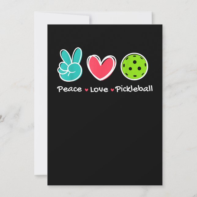 Funny Peace Love Pickleball Court Play Loves Pickl Invitation (Front)