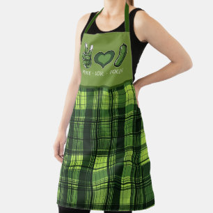 funny peace love pickles word art apron