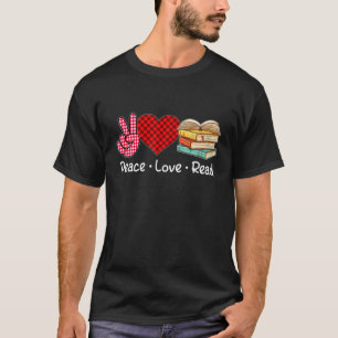 Funny Peace Love Read Reading Book Lover Librarian T-Shirt