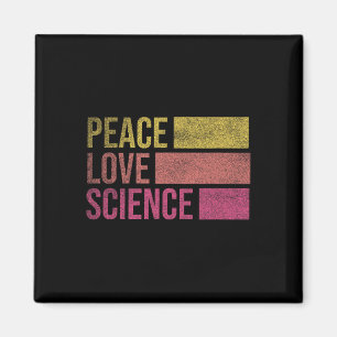 Funny Peace Love Science Lovers Math Chemistry Tea Magnet