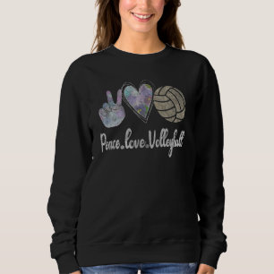 Funny Peace Love Volleyball Cute Design For Women Sweatshirt