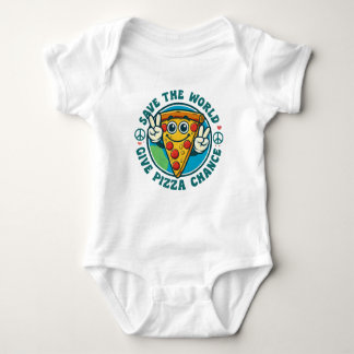 Funny Peaceful Pizza Outfit for Boys & Girls Baby Bodysuit